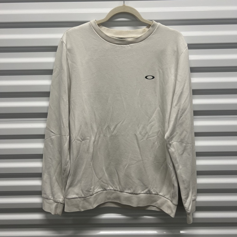 Oakley Sweatshirt Size L Mens Cream Off White Graphic Back‎ Crewneck Pullover